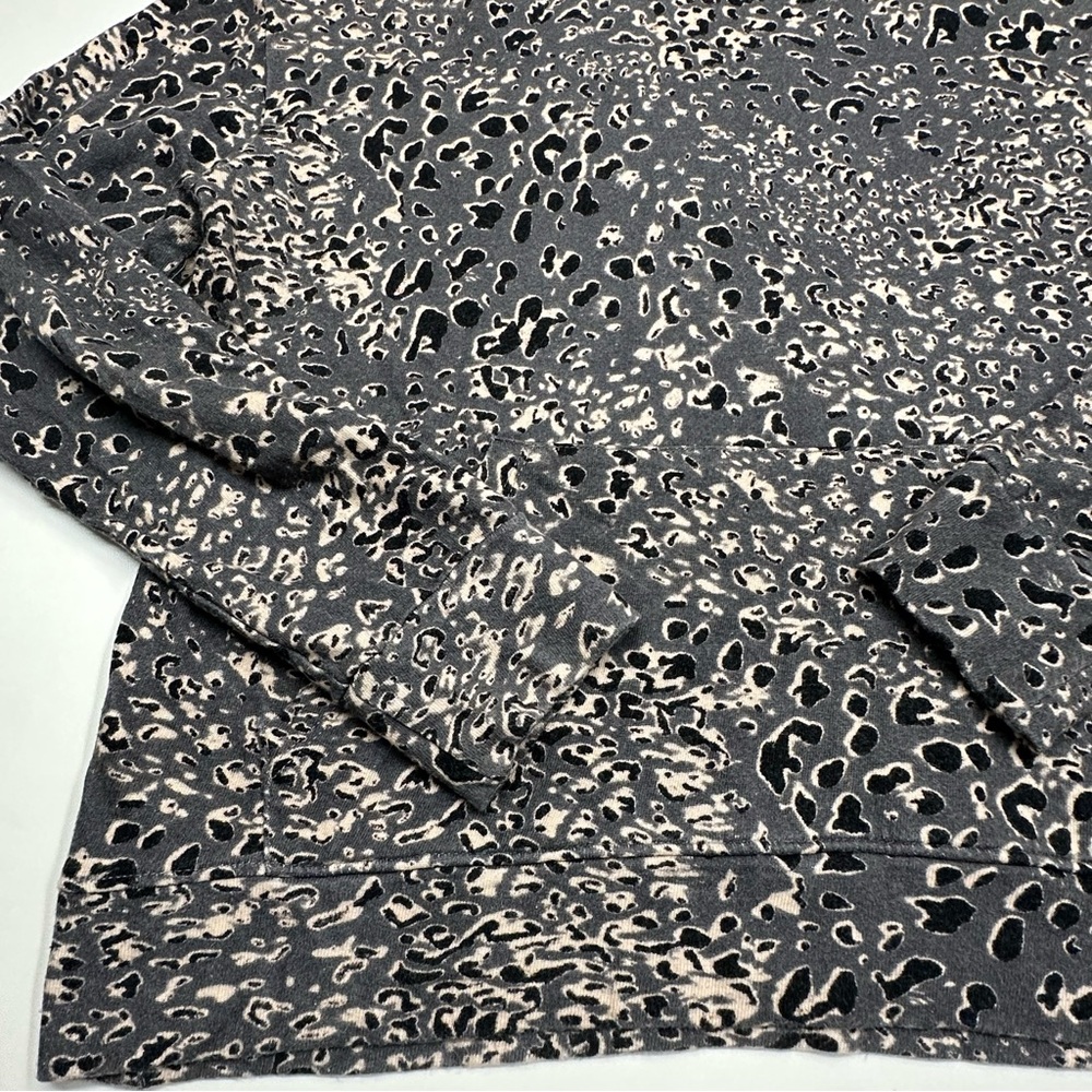 Sundry Leopard Animal Print Dark Gray Relaxed Fit Hoodie Sweatshirt Size 0/XS - Picture 4 of 8